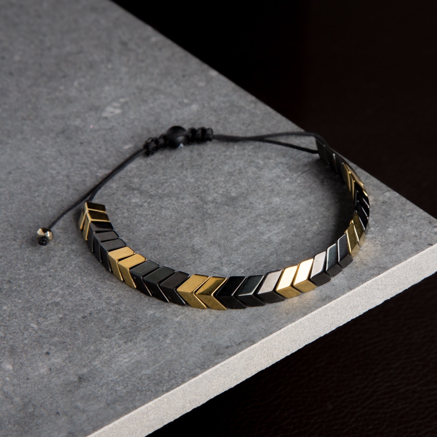 elegantes Armband für Männer schwarz gold