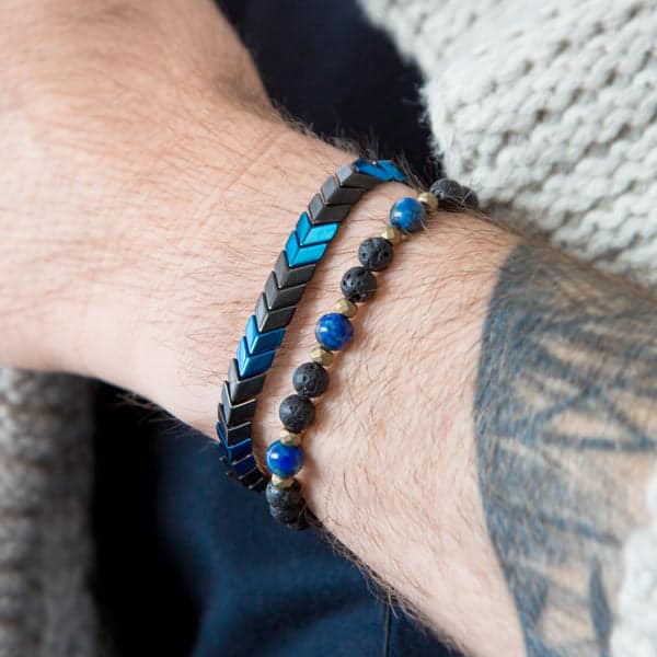 Armband verstellbar Knoten in schwarz blau