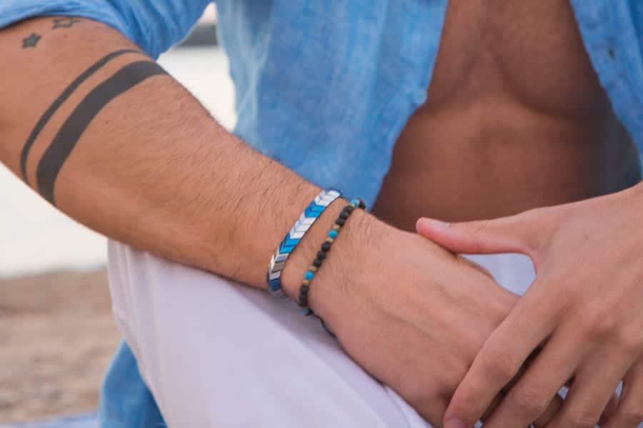 unisex Armband silber blau von Aegean Spirit