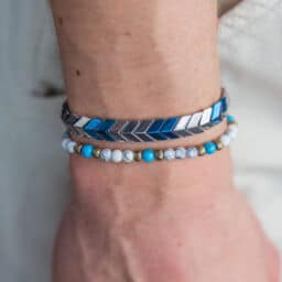 unisex Armband in silber und blau